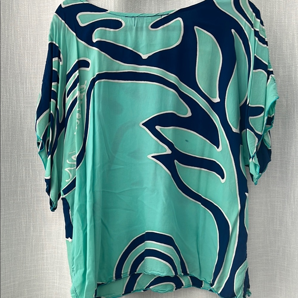Nahe Wahine Blue and Mint Women's Top - Picture 4 of 5